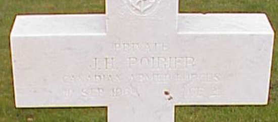 [Pte JH Poirier Grave Marker]